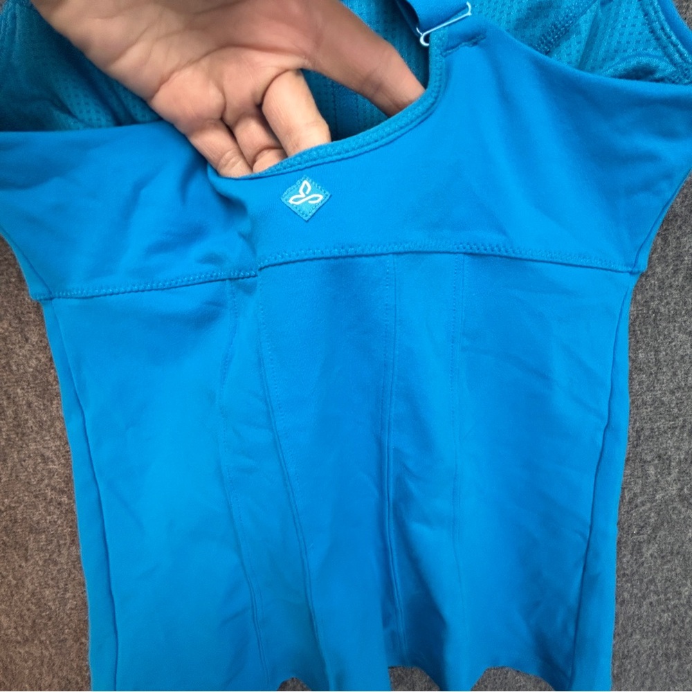 PrAna Tankini Willa Top Womens Small Electro Blue Racerback Built In Bra Support - Picture 12 of 14